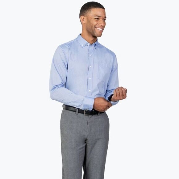 Ministry of Supply Blue Gemini Woven Dress Shirt Sz XXL Slim NWT - Picture 4 of 10